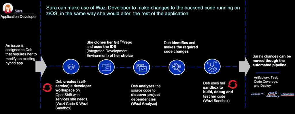 Graphical depiction of Sara developer scenario.